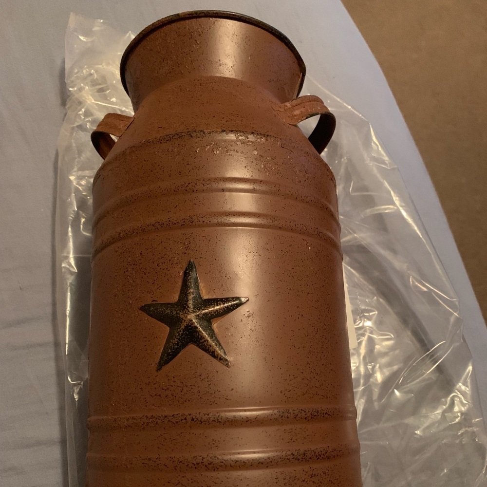 Rustic metal farmhouse vase